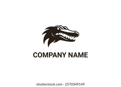 Creative Iconic Crocodile Head Logo Design Template