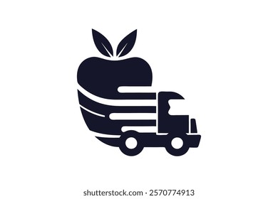 Creative Iconic Fruit Delivery Logo Design Vector Illustration