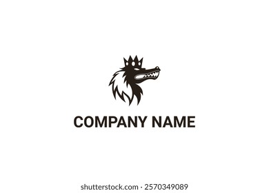 Creative Iconic King Crocodile Head Logo Design Template