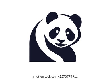 Creative Iconic Letter R Panda Logo Design Vector Illustration