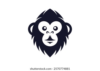 Creative Iconic Monkey Head Animal Logo Design Vector Illustration