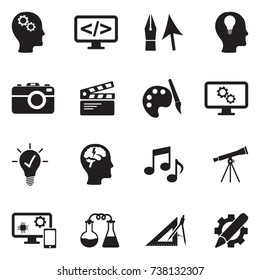 Creative Icons. Black Flat Design. Vector Illustration.