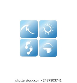 creative icons collection, summer beach vacation