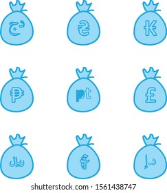 creative icons of currency isolated on background
   