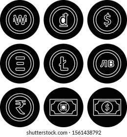 creative icons of currency isolated on background
   