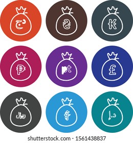 creative icons of currency isolated on background
   