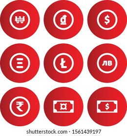 creative icons of currency isolated on background
   