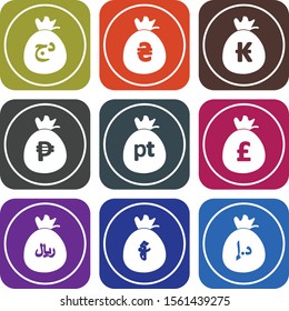 creative icons of currency isolated on background
   