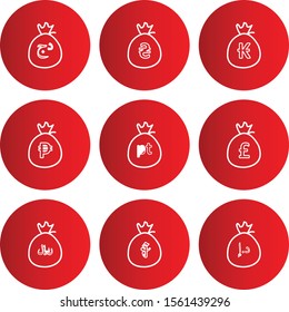 creative icons of currency isolated on background
   
