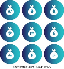 creative icons of currency isolated on background
   