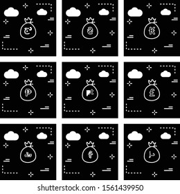 creative icons of currency isolated on background
   