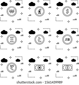 creative icons of currency isolated on background
   
