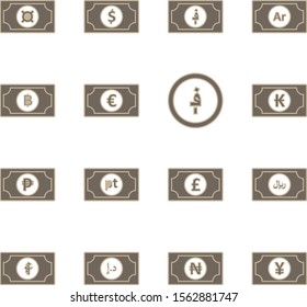 creative icons of currency isolated on background
   