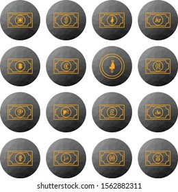 creative icons of currency isolated on background
   