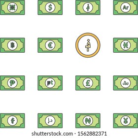 creative icons of currency isolated on background
   