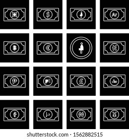 creative icons of currency isolated on background
   