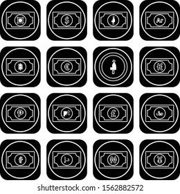 creative icons of currency isolated on background
   