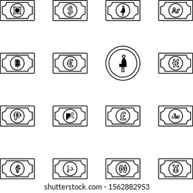 creative icons of currency isolated on background
   