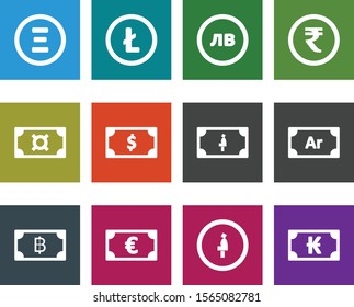 creative icons of currency isolated on background
   