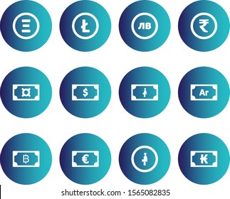 creative icons of currency isolated on background
   