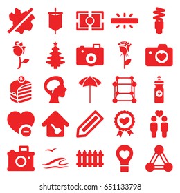 Creative icons set. set of 25 creative filled icons such as connection, pencil, fence, no wash, rose, piece of cake, energy drink, heart ribbon, gay couple, minus favorite