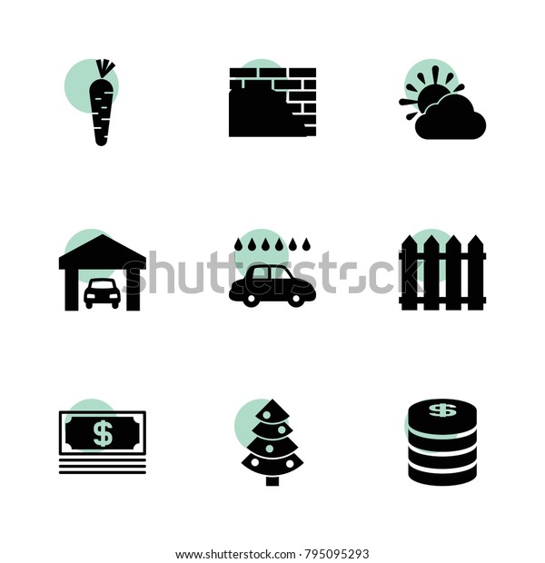 Creative icons. vector\
collection filled creative icons set.. includes symbols such as car\
garage, car wash, plastering, fence. use for web, mobile and ui\
design.