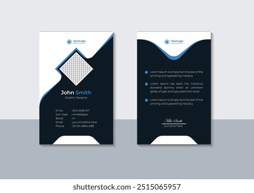 Creative id card design template, Vector illustrator