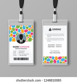 Creative ID card template with abstract background style