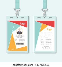 Creative Id Card Template Abstract Orange Stock Vector (Royalty Free ...