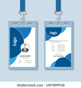 Creative ID Card Template with Abstract Blue Background