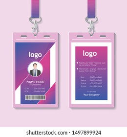 Creative ID Card Template with Abstract Red Background
