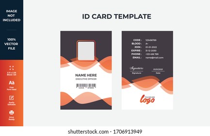 Creative ID card template design. Identity card design, id card design, abstract id template, employee card, vector identity design
