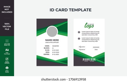 Diseño de plantilla de tarjeta de identificación creativa. Diseño de tarjeta de identidad, diseño de tarjeta de identificación, plantilla de identificación abstracta, tarjeta de empleado, diseño de identidad vectorial