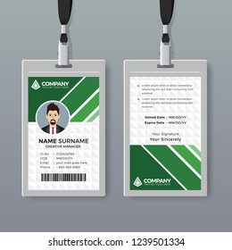Creative ID card template with green details