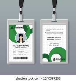 Creative ID card template with green details