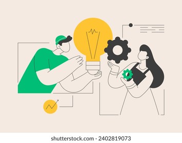 Creative idea abstract concept vector illustration. Creative team, idea management, insight notion, invention, breakthrough solution, finding inspiration, boost creativity abstract metaphor.