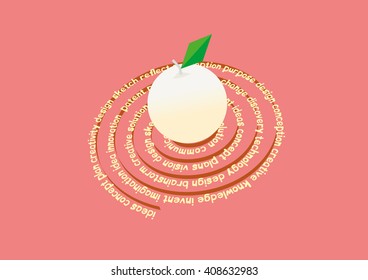 Creative idea born after a brainstorming session. The blank layout design a poster. Apple with text for inspiration.