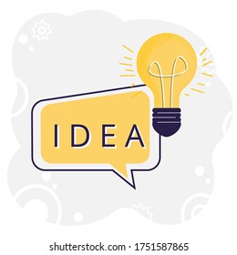 Creative idea and brainstorm concept. Light bulb with concept of idea. Symbol of creativity. Can used for banner, poster, website design, social media
