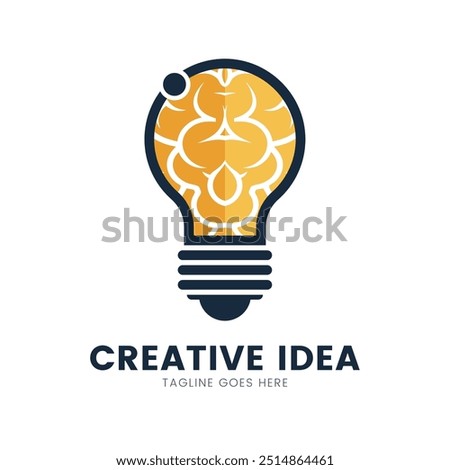 Creative Idea bulb and brain logo design