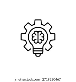 Idea creativa Bombilla y engranaje Lluvia de ideas innovadora