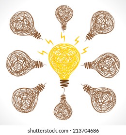 creative idea bulb glow concept vector