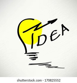 Creative idea in bulb shape as inspiration concept. Vector design element