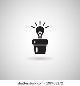 Creative idea in bulb shape as inspiration concept.