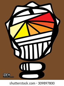 Creative idea in bulb shape as inspiration concept.