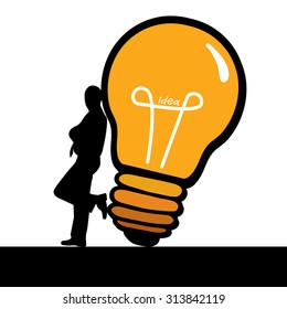 Creative idea in bulb shape as inspiration concept.