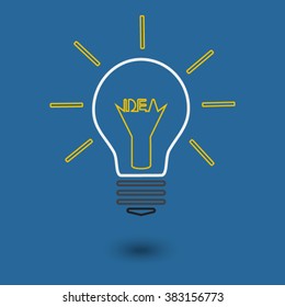 Creative idea in bulb shape as inspiration concept. Vector design element.