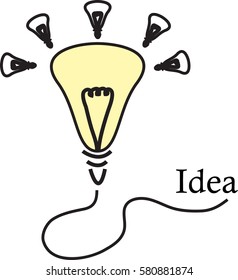 Creative idea in bulb shape as inspiration concept. Vector design element.