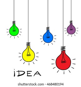 Creative idea in bulbs shape as inspiration concept