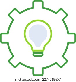 Creative idea business people icon with green outline style. symbol, idea, icon, creative, light, solution, innovation. Vector Illustration