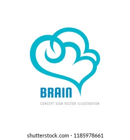 Creative idea - business vector logo template concept illustration. Abstract human brain sign. Cloud icon. Flexible smooth design element.